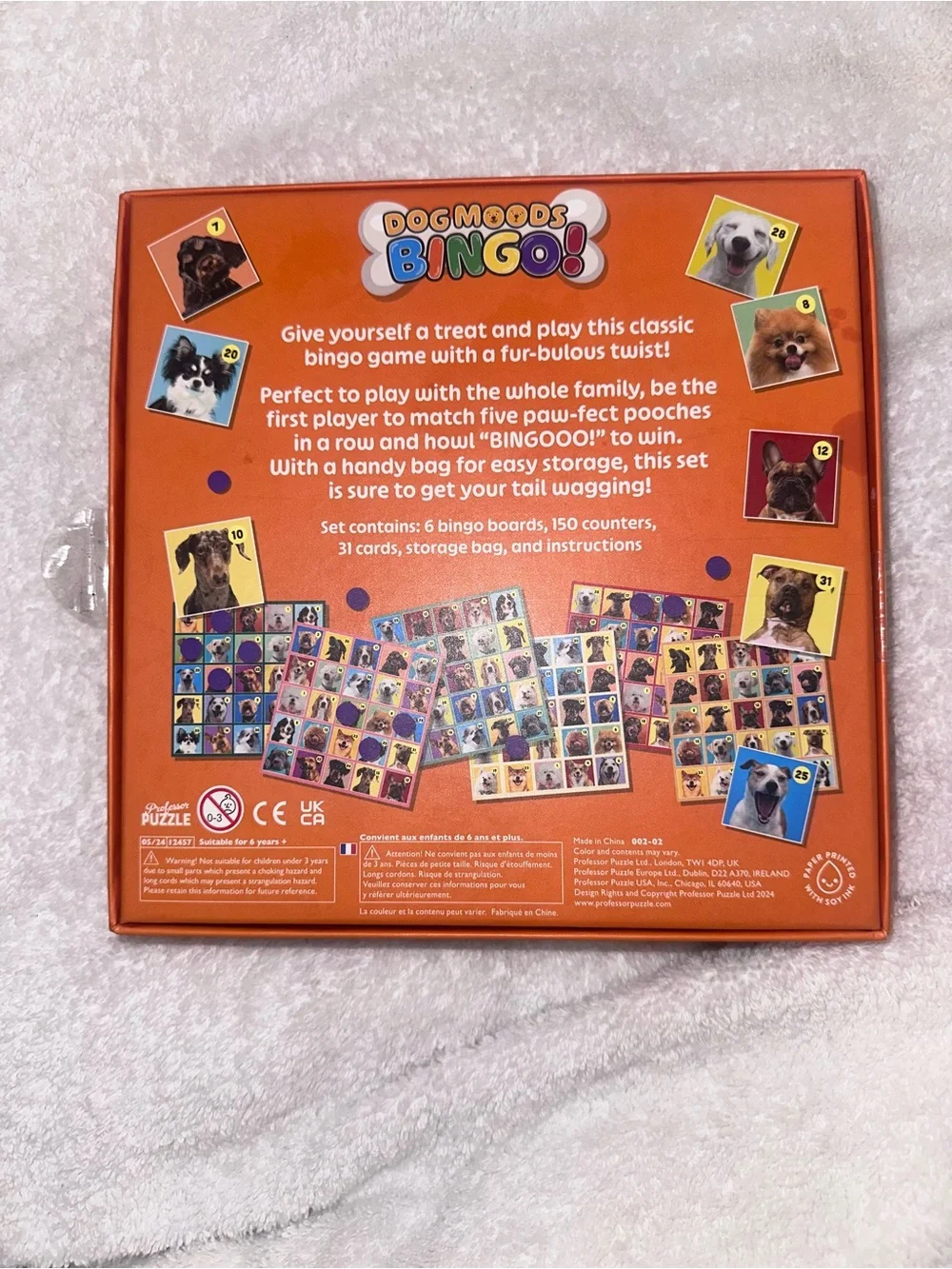 Bingo! Family Dog Game - Colorful Orange Box